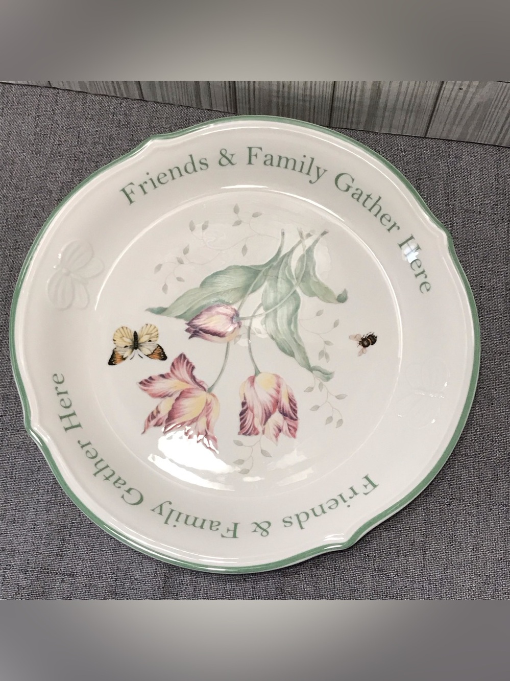 Lenox Butterfly Meadow “Friends & Family Gather Here” Dessert Platter